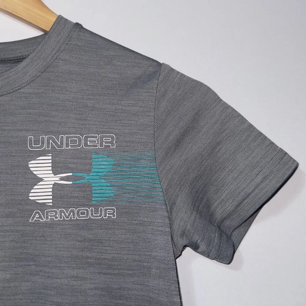 Under armour heat gear short sleeve gray shirt size youth small